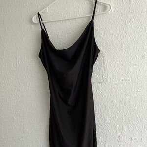 Maxi black dress with spaghetti straps